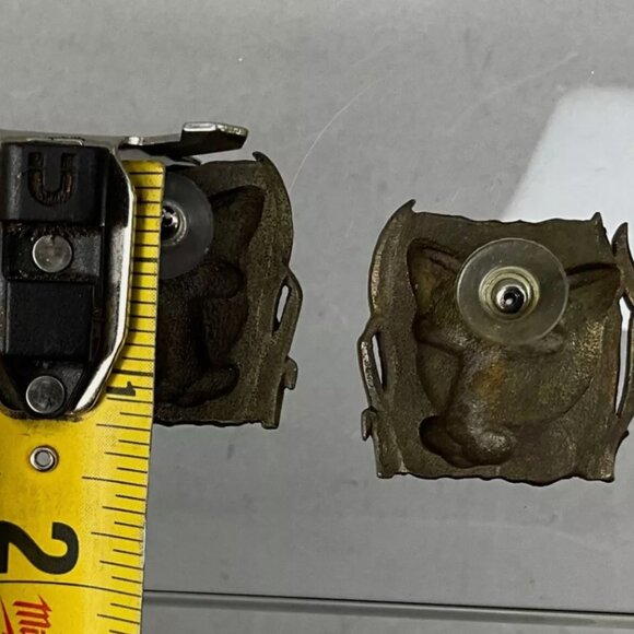 Vintage JJ Jonette 1986 Gold Tone Jaguar Leopard Cheetah Pierced Earrings - Picture 5 of 5